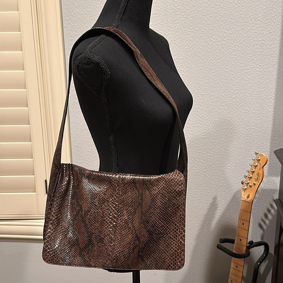Vintage Granello snake skin leather and suede camera shoulder bag - Picture 8 of 9